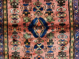 Persian Rug Hand Knotted Oriental Rug Semi-Antique Fine Persian Hamadan Runner 3'9x12'10