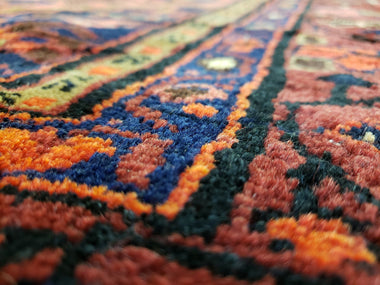Persian Rug Hand Knotted Oriental Rug Semi-Antique Fine Persian Hamadan Runner 3'9x12'10
