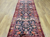 Persian Rug Hand Knotted Oriental Rug Semi-Antique Fine Persian Hamadan Runner 3'9X9'8