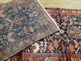 Persian Rug Hand Knotted Oriental Rug Semi-Antique Fine Persian Hamadan Runner 3'9X9'8