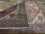 Persian Rug Hand Knotted Oriental Rug Semi-Antique Fine Persian Heriz Oriental Rug 6'6x9'3