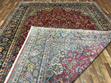 Persian Rug Hand Knotted Oriental Rug Semi-Antique Fine Persian Isfahan Oriental Rug 9'9X13'6