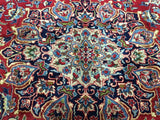 Persian Rug Hand Knotted Oriental Rug Semi-Antique Fine Persian Isfahan Oriental Rug 9'9X13'6