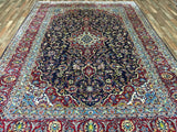 Persian Rug Hand Knotted Oriental Rug Semi-Antique Fine Persian Kashan Rug 8'4 x 11'10