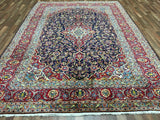 Persian Rug Hand Knotted Oriental Rug Semi-Antique Fine Persian Kashan Rug 8'4 x 11'10