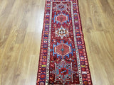 Persian Rug Hand Knotted Oriental Rug Semi-Antique Persian Baluch Rug 2' x 5'6