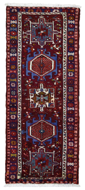 Persian Rug Hand Knotted Oriental Rug Semi-Antique Persian Baluch Rug 2' x 5'6