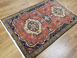 Persian Rug Hand Knotted Oriental Rug Semi Antique Persian Baluch Rug 3'3X4'11