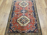 Persian Rug Hand Knotted Oriental Rug Semi Antique Persian Baluch Rug 3'3X4'11