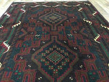 Persian Rug Hand Knotted Oriental Rug Semi-Antique Persian Baluch Rug 3'7X6'6