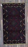 Persian Rug Hand Knotted Oriental Rug Semi-Antique Persian Baluch Rug 3'7X6'6