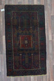 Persian Rug Hand Knotted Oriental Rug Semi-Antique Persian Baluch Rug 3'8 X 6'4