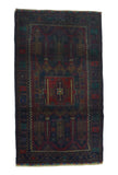 Persian Rug Hand Knotted Oriental Rug Semi-Antique Persian Baluch Rug 3'8 X 6'4