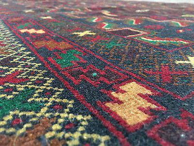 Persian Rug Hand Knotted Oriental Rug Semi-Antique Persian Baluch Small Area Rug 3'8 x 6'10