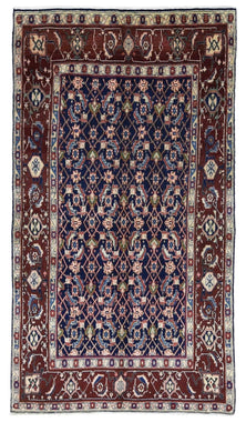 Persian Rug Hand Knotted Oriental Rug Semi Antique Persian Bijar Rug 3'4X6'2