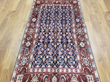 Persian Rug Hand Knotted Oriental Rug Semi Antique Persian Bijar Rug 3'4X6'2