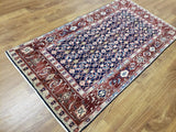 Persian Rug Hand Knotted Oriental Rug Semi Antique Persian Bijar Rug 3'4X6'2