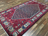 Persian Rug Hand Knotted Oriental Rug Semi-Antique Persian Bijar Runner Rug 5'3x9'9