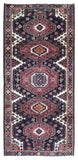 Persian Rug Hand Knotted Oriental Rug Semi-Antique Persian Estate Hamadan Runner Rug 4'5 x 9'8