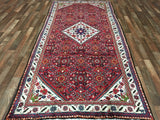 Persian Rug Hand Knotted Oriental Rug Semi-Antique Persian Estate Hamadan Runner Rug 4'9 x 10'