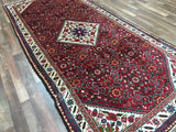 Persian Rug Hand Knotted Oriental Rug Semi-Antique Persian Estate Hamadan Runner Rug 4'9 x 10'