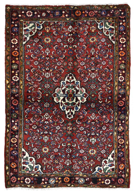 Persian Rug Hand Knotted Oriental Rug Semi-Antique Persian Estate Kashan Rug 3'5 x 5'1