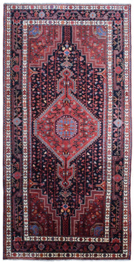 Persian Rug Hand Knotted Oriental Rug Semi-Antique Persian Hamadan 5'4X10'4 Rug