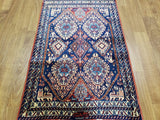 Persian Rug Hand Knotted Oriental Rug Semi Antique Persian Hamadan Area Rug 2'10X4'3