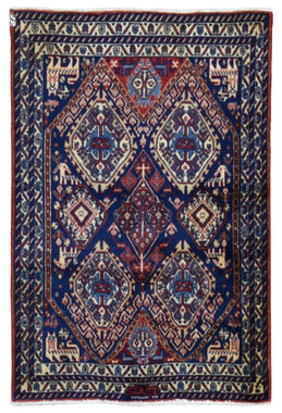 Persian Rug Hand Knotted Oriental Rug Semi Antique Persian Hamadan Area Rug 2'10X4'3