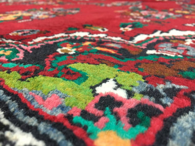 Persian Rug Hand Knotted Oriental Rug Semi-Antique Persian Hamadan Oriental Rug 3'11X10'1