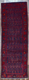 Persian Rug Hand Knotted Oriental Rug Semi-Antique Persian Hamadan Oriental Rug 3'7X10'4