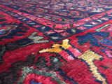 Persian Rug Hand Knotted Oriental Rug Semi-Antique Persian Hamadan Oriental Rug 3'7X10'4