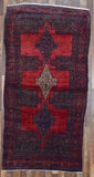 Persian Rug Hand Knotted Oriental Rug Semi-Antique Persian Hamadan Oriental Rug 3'9X7'9
