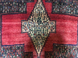 Persian Rug Hand Knotted Oriental Rug Semi-Antique Persian Hamadan Oriental Rug 3'9X7'9