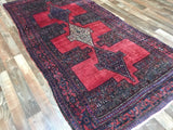 Persian Rug Hand Knotted Oriental Rug Semi-Antique Persian Hamadan Oriental Rug 3'9X7'9