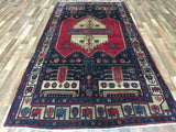 Persian Rug Hand Knotted Oriental Rug Semi-Antique Persian Hamadan Oriental Rug 4'5X10'2