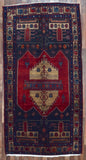 Persian Rug Hand Knotted Oriental Rug Semi-Antique Persian Hamadan Oriental Rug 4'5X10'2