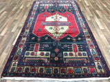 Persian Rug Hand Knotted Oriental Rug Semi-Antique Persian Hamadan Oriental Rug 4'5X10'2