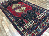 Persian Rug Hand Knotted Oriental Rug Semi-Antique Persian Hamadan Oriental Rug 4'5X10'2