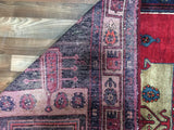 Persian Rug Hand Knotted Oriental Rug Semi-Antique Persian Hamadan Oriental Rug 4'5X10'2