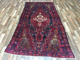 Persian Rug Hand Knotted Oriental Rug Semi-Antique Persian Hamadan Oriental Rug 4'7 x 9'7