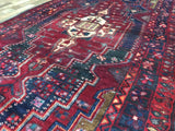 Persian Rug Hand Knotted Oriental Rug Semi-Antique Persian Hamadan Oriental Rug 4'7 x 9'7