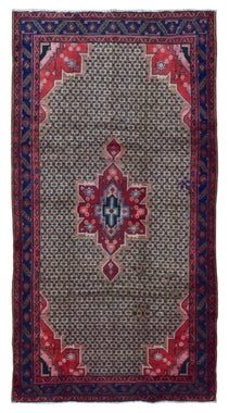 Persian Rug Hand Knotted Oriental Rug Semi-Antique Persian Hamadan Oriental Rug 5'2 x 9'11