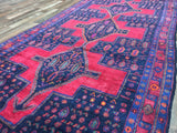 Persian Rug Hand Knotted Oriental Rug Semi-Antique Persian Hamadan Oriental Runner 4'9X11'6