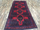 Persian Rug Hand Knotted Oriental Rug Semi-Antique Persian Hamadan Oriental Runner 4'9X11'6