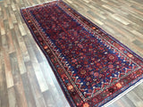 Persian Rug Hand Knotted Oriental Rug Semi-Antique Persian Hamadan Oriental Runner Rug 3'10X10'4