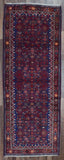 Persian Rug Hand Knotted Oriental Rug Semi-Antique Persian Hamadan Oriental Runner Rug 3'10X10'4