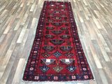 Persian Rug Hand Knotted Oriental Rug Semi-Antique Persian Hamadan Oriental Runner Rug 3'1X9'8