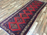 Persian Rug Hand Knotted Oriental Rug Semi-Antique Persian Hamadan Oriental Runner Rug 3'3X9'8