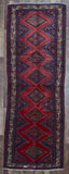 Persian Rug Hand Knotted Oriental Rug Semi-Antique Persian Hamadan Oriental Runner Rug 3'3X9'8